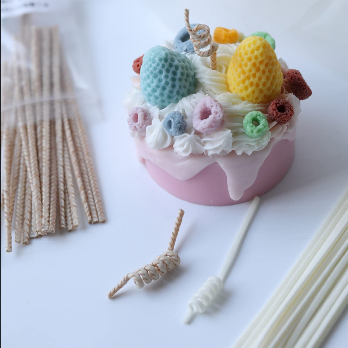 260 Foot Candle Wick, 24 PLY Braided Candle Wick Spool, Cotton & Paper Interwoven Core, Candle Wicks for Candle Making, Candle Wick Roll for DIY Candle Craft Making TOKAYIFE