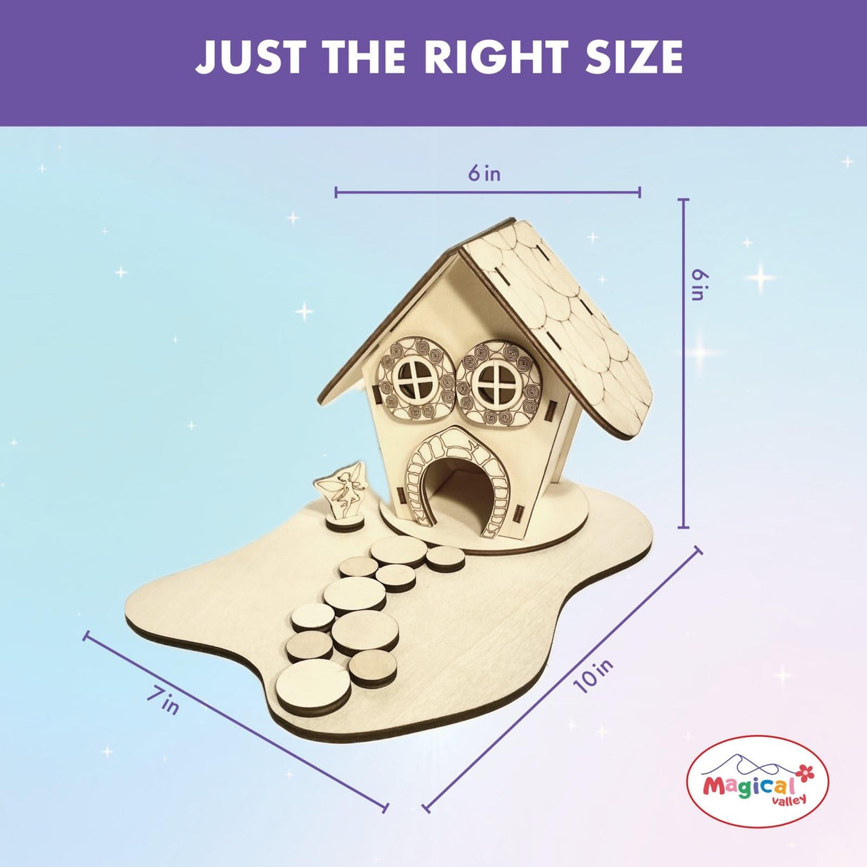 Wooden Fairy House Craft Kit for Kids | DIY Fairy Garden with Paints & Decorations | Creative Arts & Crafts Birthday Gift for Girls Activity | Ages 5, 6, 7, 8-12 Magical Valley