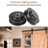 Signstek 10 FT Double Sliding Barn Door Hardware Track Kit, Wood Slab Use, for Garage, Kitchen, Bedroom, Fit 30'' Wide Door Panel-Smoothly and Quitely-Easy to Install (J Shape Hanger) Signstek