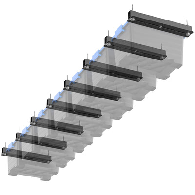 EVERHANGER Ceiling Storage Rack, Heavy Duty Overhead Storage Rack for Garage, Adjustable Ceiling Bin Storage System, 8 Sets for 7 Bins, 16 Inch