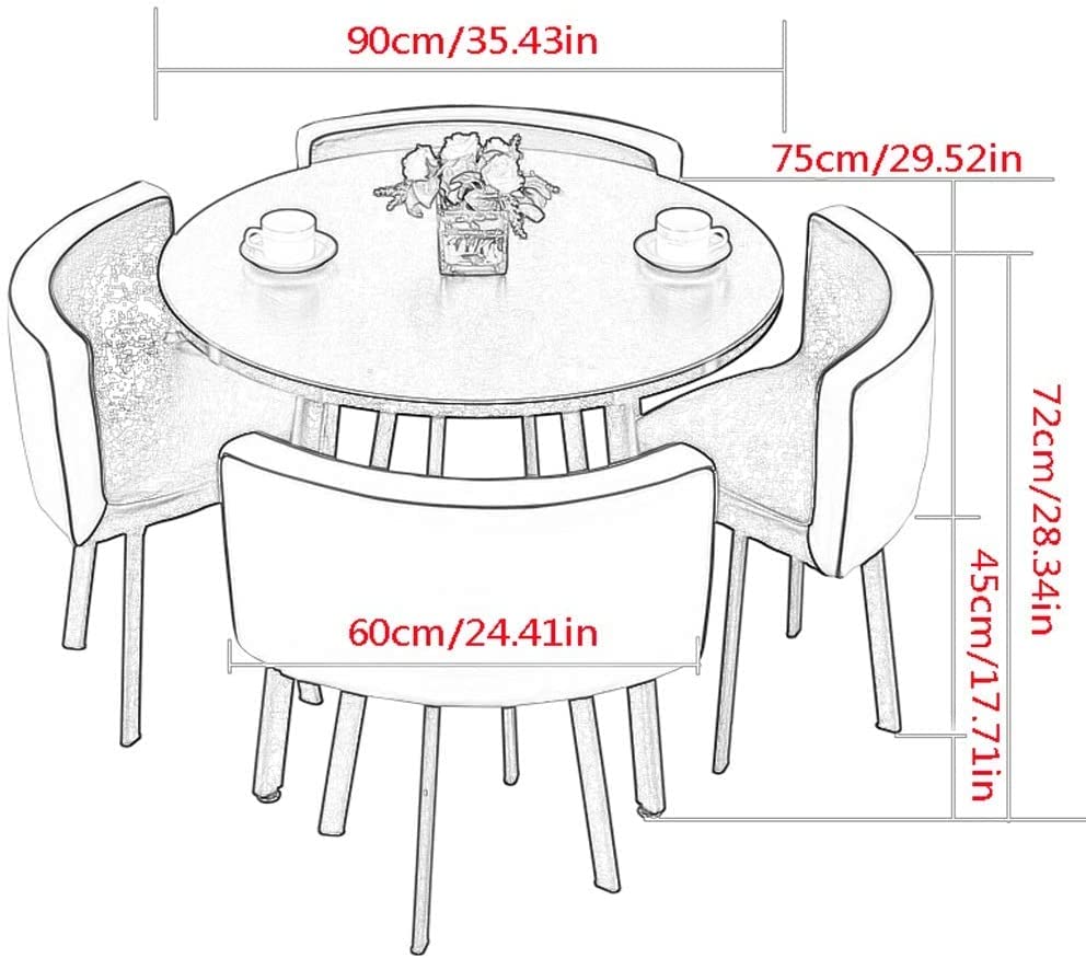 Office Table and Chair Set Conference Coffee Table 90cm Leisure Table and Chair Set Modern Home Living Room Balcony Wood Round Table Creative Lounge Cafe Break Room Office Business (Color : G - WoodArtSupply