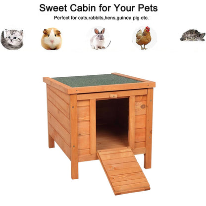 20" Wood Bunny Cage Rabbit Hutch Chicken Coop Pet House for Small AnimalsQ