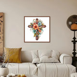 Kulvci Cross Flower Diamond Art Painting Kits for Adults, Diamond Art Kits for Beginners, 5D DIY Full Drill Gem Craft for Home Decor Gift 12x12inch Kulvci