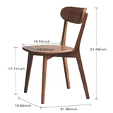 Grewood 100% Solid Oak Wood Dining Chairs,Mid Century Modern Dining Chairs with Rounded Backrest,Kitchen,Dining Room Chairs Set of 1/2/4 (4, Walnut color) Grewood