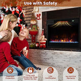 SIMOE 23" Electric Fireplace Inserts, 1500W Recessed Fireplace Heater with Remote Control, 6 Flame Colors & 5 Brightness, 8H Timer, Infrared Quartz Fireplace Insert for Indoor, 23" W x 17" H SIMOE