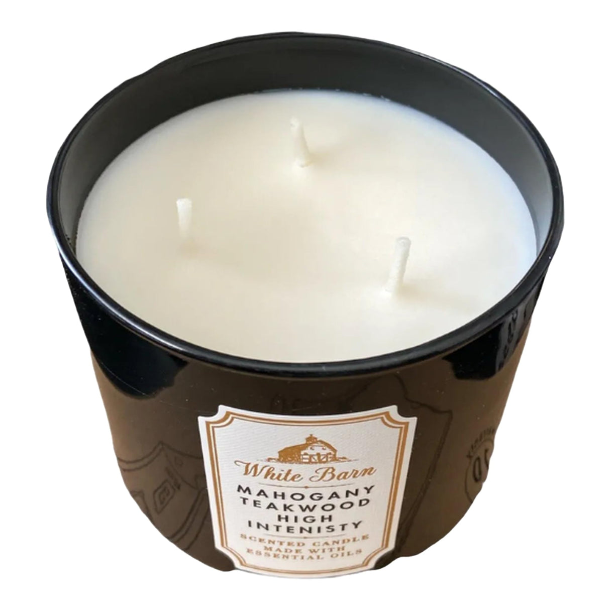 Bath & Body Works White Barn 3-Wick Candle in Mahogany Teakwood High Intensity, Scented Bath & Body Works