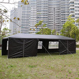 10x30' Canopy with 8 Sidewall,Heavy Duty Canopy UPF 50+ All Season Wind Waterproof Commercial Outdoor Wedding Party Tents for Parties Canopy Gazebo with Roller Bag(10 x 30 ft Black) Shyneer