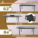 HERA'S HOUSE 9 Pieces Patio Table and Chairs Set, Outdoor Dining Set for 8, 8 x Cushioned Rattan Patio Chairs and 1 x Extendable Dining Table, Outdoor Rattan Dining Table Set for Lawn Garden Backyard HERA'S HOUSE