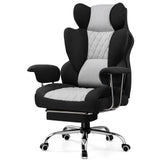 GTRACING Gaming Chair,Office Chair with Pocket Spring Lumbar Support, Ergonomic Comfortable Wide Office Desk Computer Chair with Outward Fixed Soft Armrests and Footrest (Fabric, Black & Gray) GTRACING
