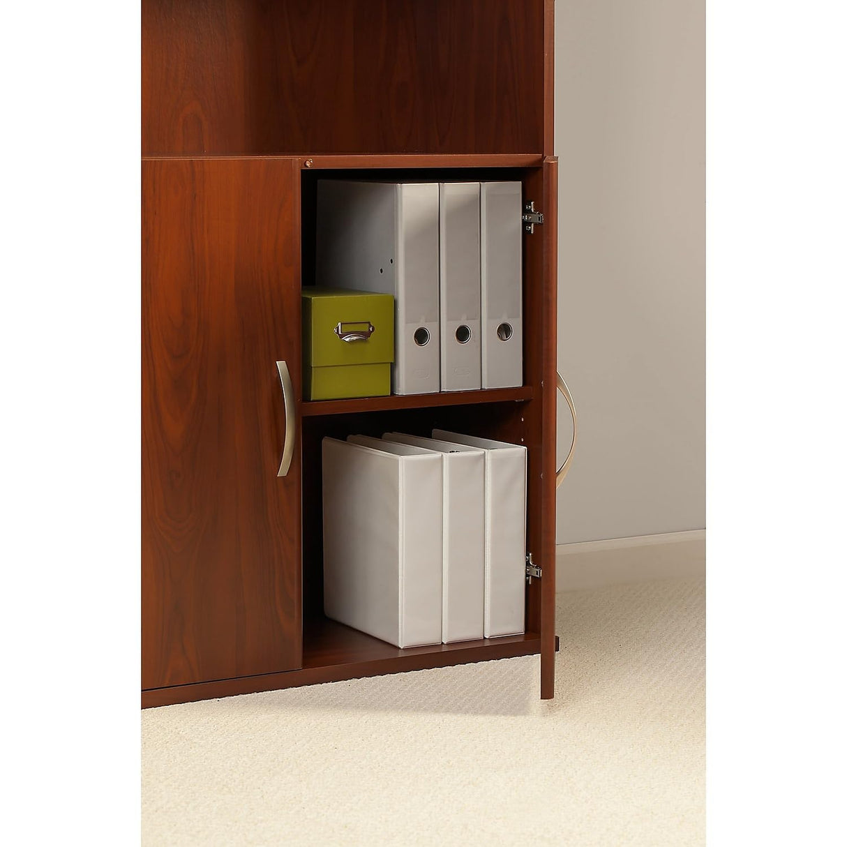 Bush Business Furniture Series C Elite 36W 5 Shelf Bookcase with Doors in Hansen Cherry Bush Business Furniture