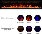 Valuxhome Electric Fireplace, 74 Inches Fireplace, Recessed and Wall Mounted Fireplaces for Living Room with Remote, Overheating Protection, Logset and Crystal, Touch Screen, 1500W/750W, Black Valuxhome