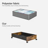 FOUCSSOMEI Under Bed Storage with Wheels, Heavy Duty Storage Containers, Toy Box, Longer Size 31.5", Wooden Under Bed Organizer Drawers, Metal Frame, for Clothes Books Blankets, Patented Design FOUCSSOMEI