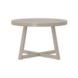 Plank+Beam Round Dining Table, 47 Inch Solid Wood Kitchen Table, Farmhouse Round Table for 4, Small Dinette Table, Seashell Wirebrush Plank+Beam