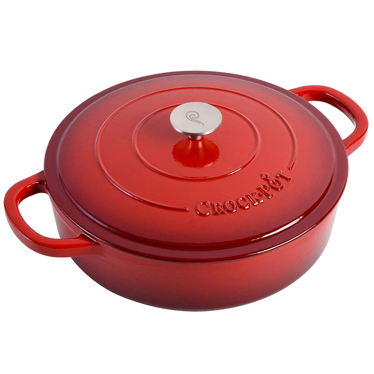 Crock-Pot Crock Pot Artisan Enameled Cast Iron Braiser W/Lid, 5 Quart, Scarlet Red Crock-Pot