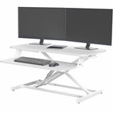 VIVO Desk Converter 32 inch Height Adjustable, MDF Wood Sit to Stand Riser, White, DESK-V000SW VIVO