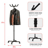 THRONKENGER Industrial Coat Rack,Metal Pipe Coat Rack Stand Freestanding with 6 Hooks,Heavy Duty Coat Tree Sturdy Coat Racks for Entryway, Hallway, Bedroom (Black) THRONKENGER