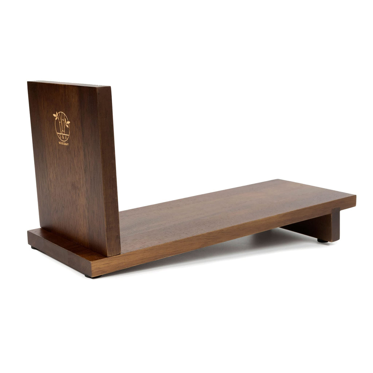 S&A WOODCRAFT Acacia Desktop Wood Bookshelf with Bookends and Organiser for Home and Office S&A WOODCRAFT