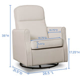 Delta Children Blair Slim Nursery Glider Swivel Rocker Chair, Cream Delta Children