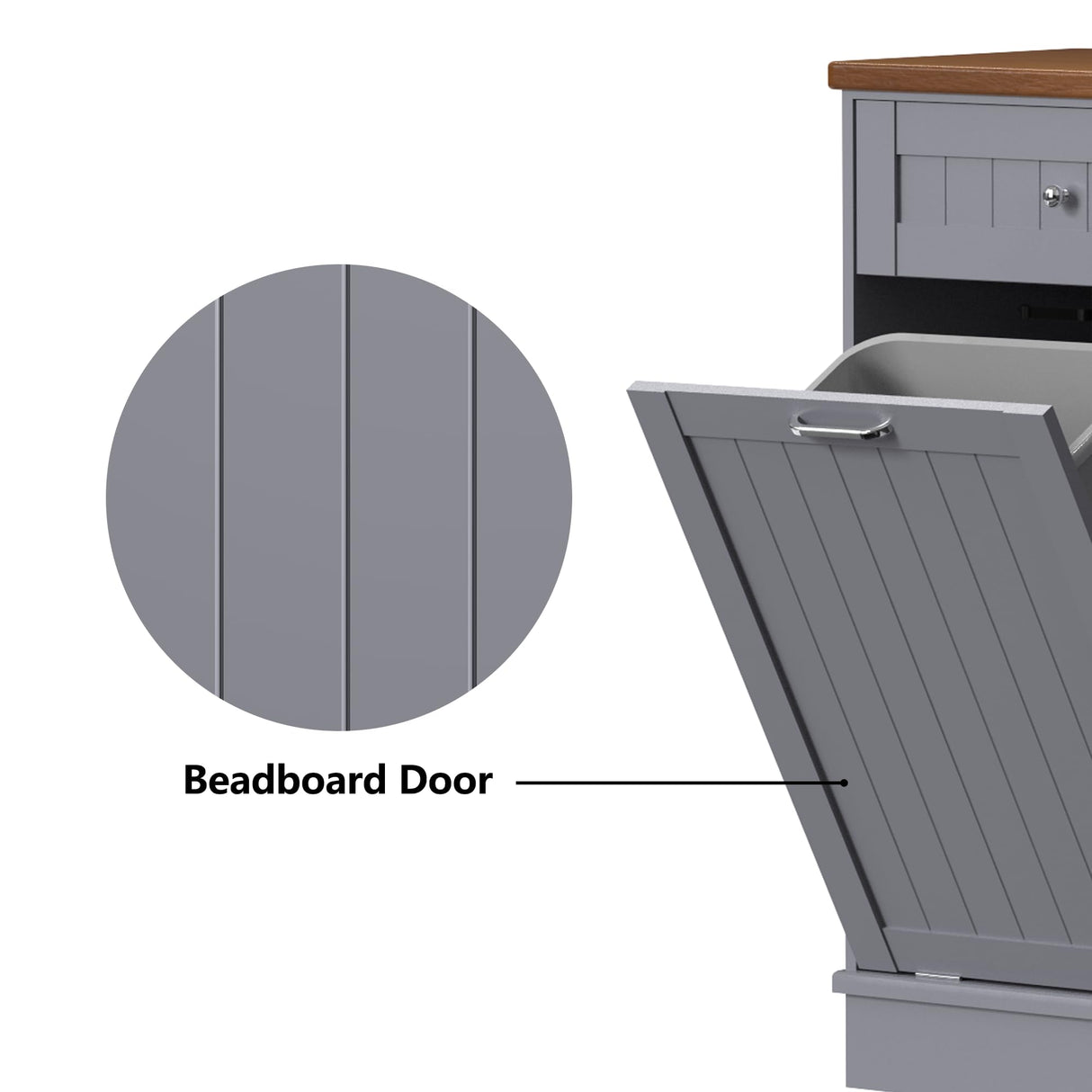Betterhood Tilt Out Trash Cabinet 10 Gallon Wooden Free Standing Laundry Sorter Cabinet,Recycling Cabinet with Hideaway Drawer,Tilt Out Trash Cabinet Can Bin Kitchen Betterhood