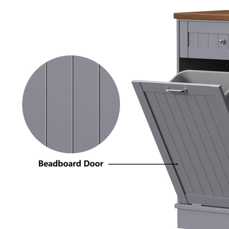 Betterhood Tilt Out Trash Cabinet 10 Gallon Wooden Free Standing Laundry Sorter Cabinet,Recycling Cabinet with Hideaway Drawer,Tilt Out Trash Cabinet Can Bin Kitchen Betterhood