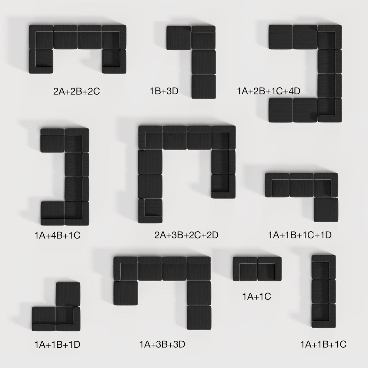 Novilla Modular Sectional Sofa, Modern Cloud Sectional Couch with Smarts Coil™ Support, Upholstered Boneless Couch for Living Room Apartments Bedroom, No Assembly Required (3 Seater) Novilla