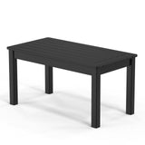 VINGLI Outdoor Coffee Table, HDPE Patio Coffee Table for Outside, All-Weather Rectangle Coffee Table for Deck, Garden, Balcony, Porch, Indoor & Outdoor Use (Black) VINGLI