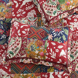 camandy Cotton Bedspread Quilt Bedding Sets 3 Pieces Reversible Coverlet Sets Comforters Gorgeous Paisley Floral Patchwork Red Bedspread, Queen Size camandy