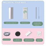 MURRICON Sublimation Tumblers 20 oz Skinny Straight,Stainless Steel Sublimation Blanks Skinny Tumbler,Double Wall Vacuum Insulated Sublimation Tumblers,with lid and straw,12 Pack MURRICON