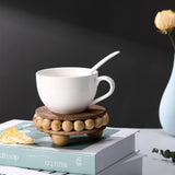 2 Pcs Wooden Risers for Displays Round Wood Riser Distressed Wood Risers Farmhouse Pedestal Display Stand Rustic Pedestal Stand Decor Beaded Display Risers for Tiered Trays Home (Brown, 3.94 Inch) Yookeer