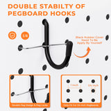 INCLY 220PCS Extra Thick 1/4" Pegboard Accessories Organizer Kit, Heavy Duty Black Pegboard Hooks with Bins and Peg Lock, Peg Board Hooks Assortment for Garage Wall Attachments Hanging Tools INCLY