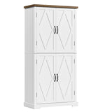 HOSTACK 64" Modern Farmhouse Pantry Cabinet with Adjustable Shelves and 4 Doors HOSTACK