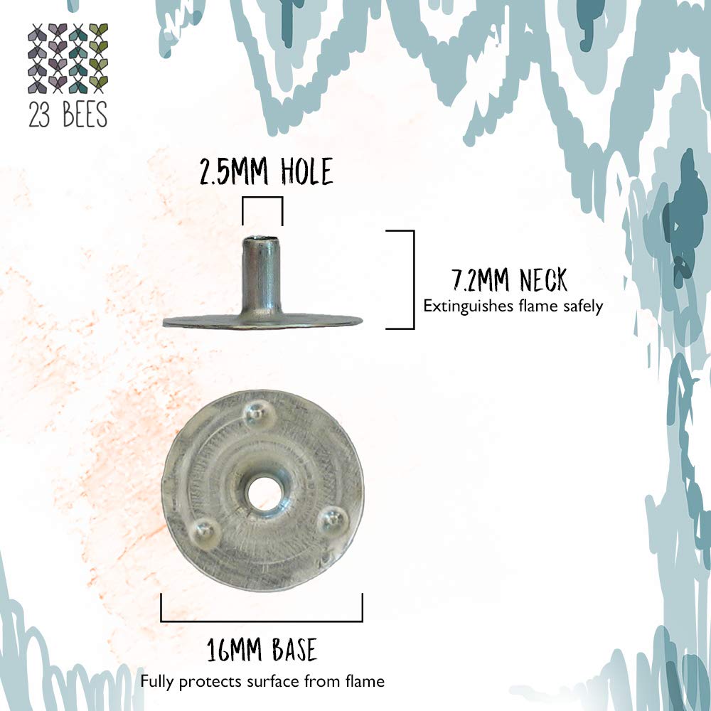 23 Bees Metal Candle Wick Sustainer Tabs, Candle Making, DIY (200pcs Tabs) 23 Bees