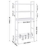 SMIBUY Bathroom Storage Shelf, Bamboo Over-The-Toilet Organizer Rack, Freestanding Toilet Space Saver with 3-Tier Adjustable Shelves (White) SMIBUY