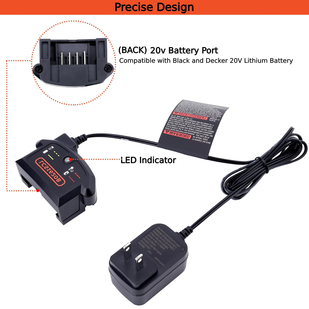 Tulepowceeng LCS1620B Charger Compatible with Black and Decker 20V 12V Max Lithium Battery LBXR20 LBX4020 LBX20 LBXR2020 Replacement for Black and Decker 20v Lithium Battery Charger LCS1620 BDCAC202B Tulepowceeng