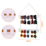 chiduerm Sunglasses Organizer Wood Storage Eye Glasses Holder for Home Wall Mounted,Sunglasses Rack Home Wall Hanging Storage Organizer (2pcs White) chiduerm