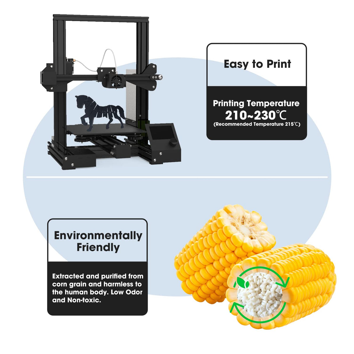 3DHoJor PLA Pro Filament 1.75mm (PLA+ Filament), 1kg 3D Printer PLA Filament, 3D Printing Filament, Cardboard Spool, Dimensional Accuracy +/- 0.03 mm, Fit Most FDM 3D Printer-Black 3DHoJor