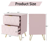 Anbuy 9 Drawer Dresser and Night stand Sets for Bedroom, Two Drawers Nightstand Set of 2 & 9 Drawer Dresser Combo 3 Pieces (Pink) Anbuy
