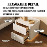 Bedside Table with Bottom Sensor Light, Smart Lighted Nightstand with Drawers for Bedroom Furniture(Grey) WoodArtSupply