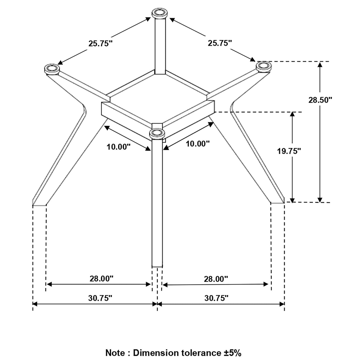 Coaster Furniture Paxton Mid Century Modern Wood Table Base Only Glass Top Sold Separately Nutmeg Brown 122180 Coaster Home Furnishings
