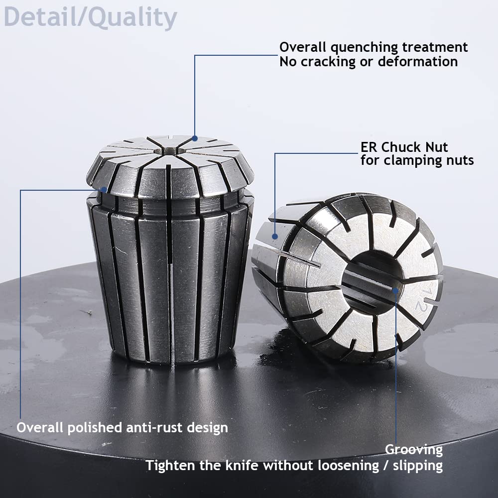 ER32 Collet Set 26PCS ER32 Spring Collet Set CNC Engraving Milling Lathe Chuck Tool 1/32-13/16 Inch for CNC Engraving Machine & Milling Lathe Tool Workholding Engraving Collets HOZLY