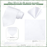 12 Pcs Sublimation White Ties Set for Men with Pocket Square Solid White Blank Necktie Men's Plain Satin Tie Pure Color Polyester Tie Heat Transfer Neckwear for Wedding Party Formal Occasion 57 Inch Sintuff