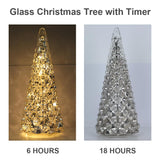 Christmas Decorations Indoor, YEAHOME Set of 3 Pre-lit Gold Glass Christmas Tree for Home Decor, Christmas Table Decorations Lighted Xmas Tree with Timer for Living Room Mantel Tabletop Party YEAHOME