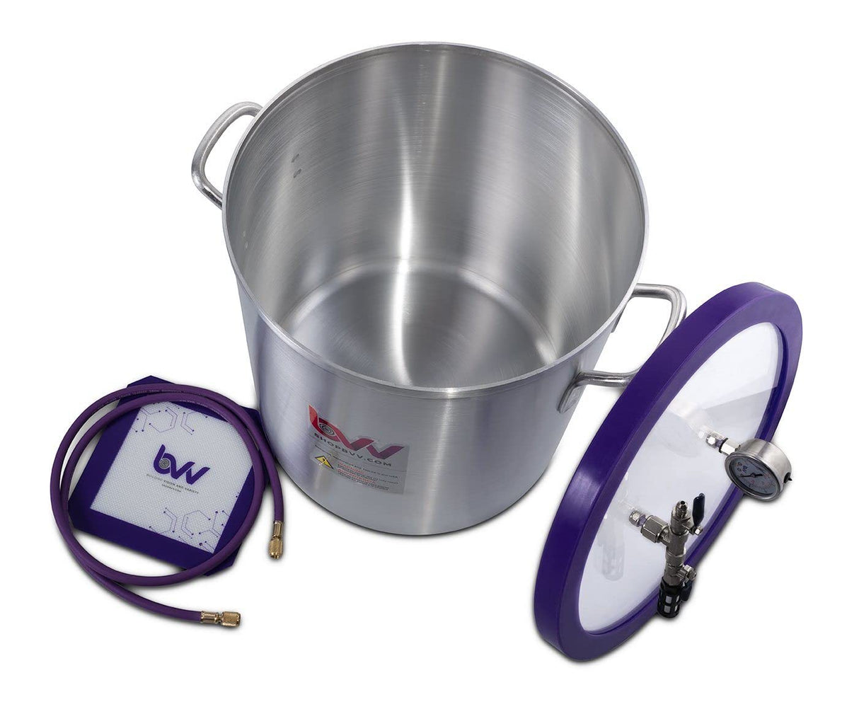 BVV Vacuum Chamber (10 Gallon) - High Strength & Durable Aluminum Vacuum Degassing Chamber Kit with Vacuum Pad, Gauge, HVAC Hose & Air Filter BEST VALUE VACS