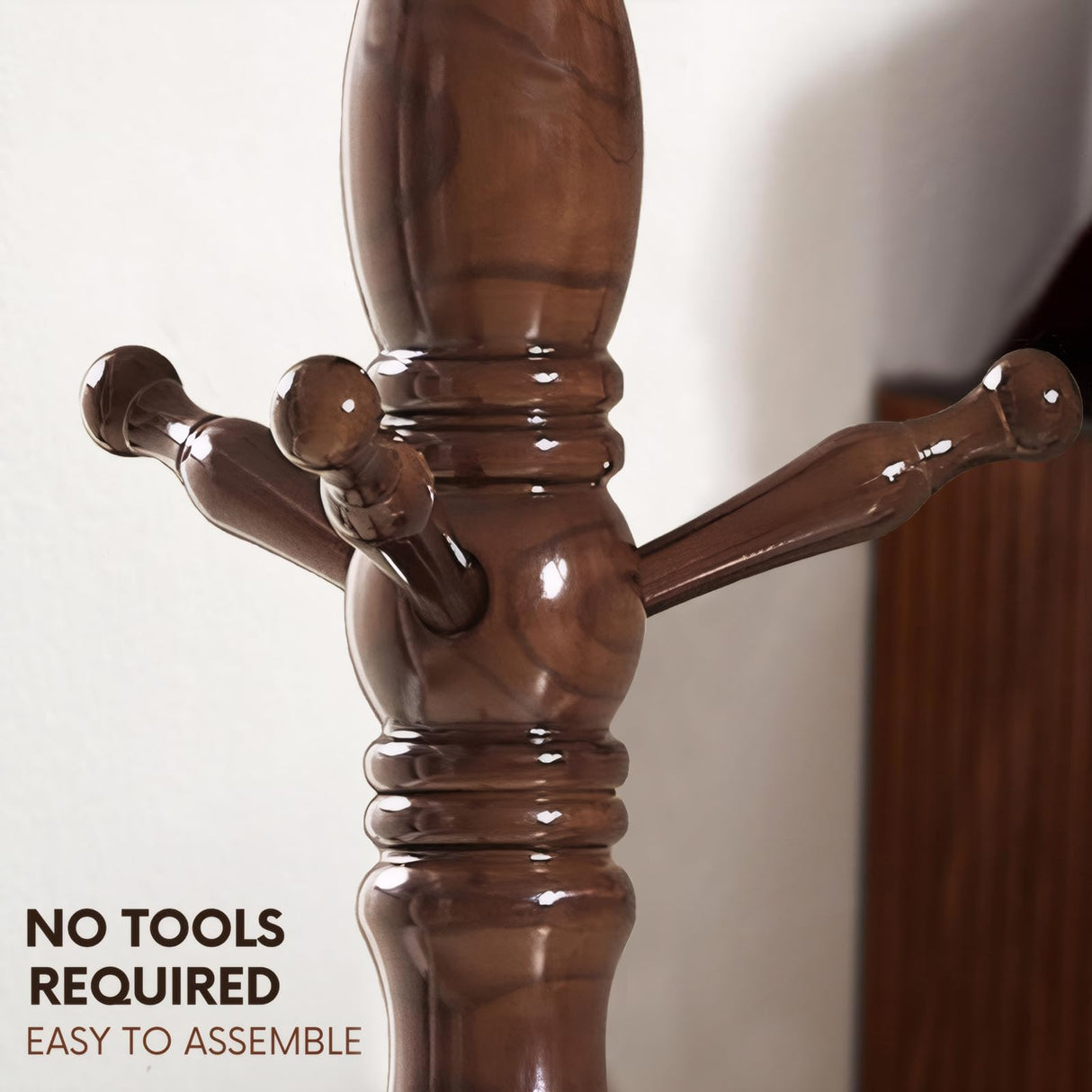 SUOHUI Coat Rack, Natural Wood Coat Racks with 3 Height Options and 9 Hooks,Coat Tree Ease of Assembly,Freestanding Hall Tree for Home/Office/Entryway/Hallway (Walnut) SUOHUI