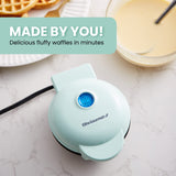 Elite Gourmet EWM015M Electric Nonstick 4.5-inch Mini Waffle Maker, Belgian Waffles, Compact Design, Hash Browns, Keto, Snacks, Sandwich, Eggs, Easy to Clean, Mint Elite Gourmet