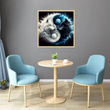 JFYHAB DIY 5D Fox Diamond Painting Kits for Adults Diamond Art Taichi Fox Diamond Painting Full Drill Crystal Rhinestone Embroidery Craft Kits White Black Fox for Home Wall Decor Gifts 12x12inch JFYHAB