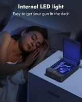 HOLEWOR Gun Safe, Small Pistol Safe Biometric Gun Safes for Handgun, Fingerprint Quick Access Handgun Safe Portable Gun Safe for Cars Travel Nightstand Bedside HOLEWOR