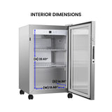 Equator 2.3cf Outdoor/Indoor Refrigerator IPX4 SS Builtin/FS 85 Cans Quiet 42dB Equator