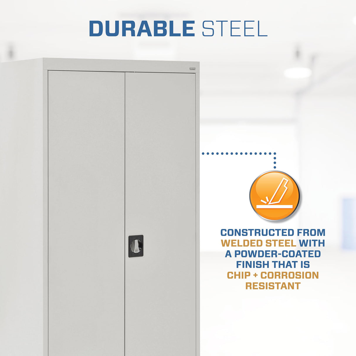 Sandusky Lee EA4R362472-05 Welded Steel Elite Storage Cabinet with Adjustable Shelves, 24" Length x 36" Width x 72" Height, Dove Gray Sandusky