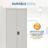 Sandusky Lee EA4R362472-05 Welded Steel Elite Storage Cabinet with Adjustable Shelves, 24" Length x 36" Width x 72" Height, Dove Gray Sandusky